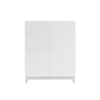 HERDASA Zapatero de melamina blanco veteado 112x90x27 cm