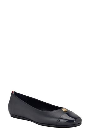 Tommy Hilfiger Bekim Cap Toe Flat in Dark Blue at Nordstrom, Size 6.5