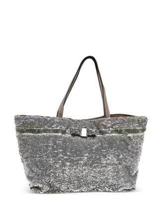 Ferragamo Shopper verfraaid met logo - Zilver