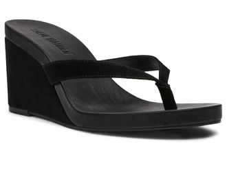 Steve Madden Playing Womens Wedge Shoes Black Suede : 9.5 M