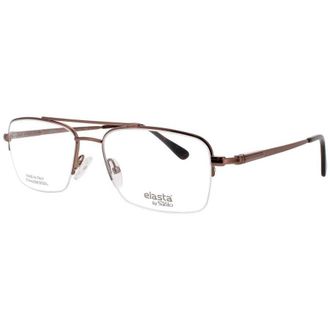 Elasta Mens Brown Rectangular Eyeglass Frames E7251TUI55