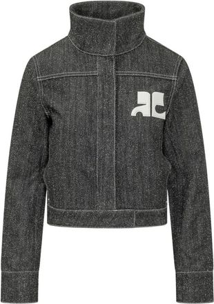 Courr&egrave;ges Denim Tweed Jas - Dames - Spijkerjassen - Zwart - XS - Denim - Jassen