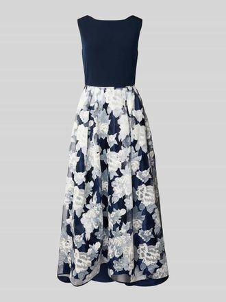 Christian Berg Cocktail Abendkleid mit Rundhalsausschnitt und r&uuml;ckseitigem Rei&szlig;verschluss in Marine Melange, Gr&ouml;&szlig;e 38