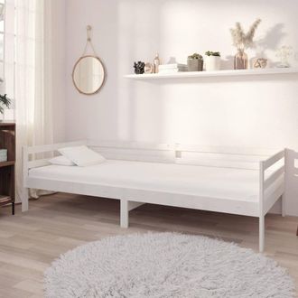 Berkfield Home Day Bed White Solid Pinewood 90x200 cm