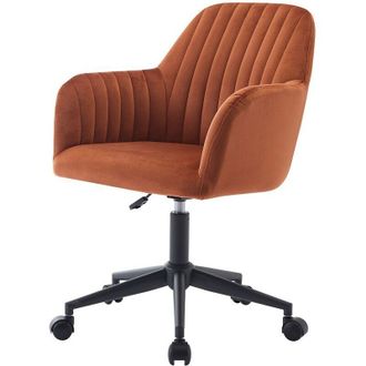 Vente-Unique Vente-unique - Sedia da ufficio Velluto Terracotta e Nero Altezza regolabile - eleana