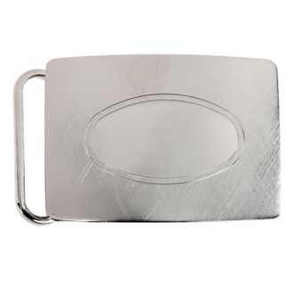 Trafalgar Store 30mm Oval Signet Brass Based Compression Belt Buckle in Silver at Nordstrom