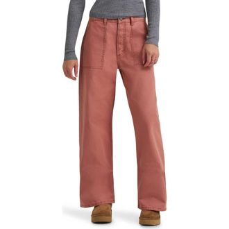 Lee Patch Pocket Slouchy Twill Pants in Dusty Rose at Nordstrom, Size 34