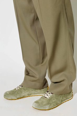 Bottega Veneta Suede Sports Shoes Orbit Flash, Mens, Green
