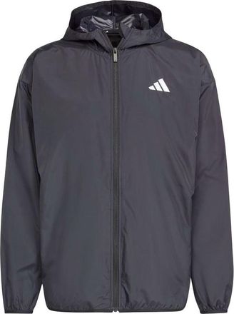 adidas Essentials Big Logo Mesh Windbreaker Jacket Black White JF3687