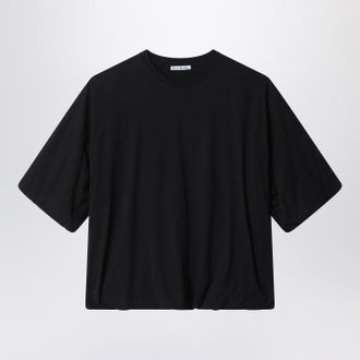 Acne Studios T-Shirt mit gerafftem Logo in Schwarz