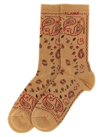 Alanui Beige Cotton Socks Clothing