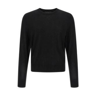 Dsquared2 Round-neck Knitwear, male, Black, Size: M Wool Sweater