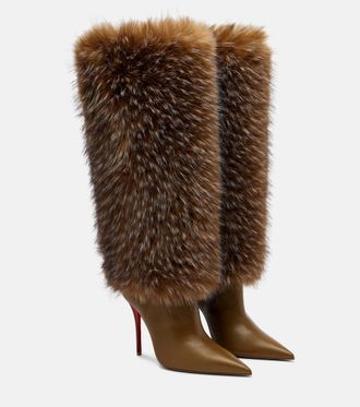 Christian Louboutin Yangzee 100 leather knee-high boots