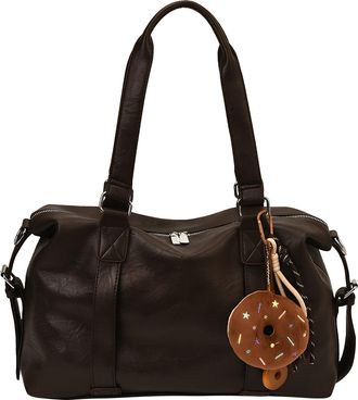 Generic PU Leather Shoulder Bag Large Tote Bag with Pendant Hobo Bag for Women (Coffee) (Coffee)