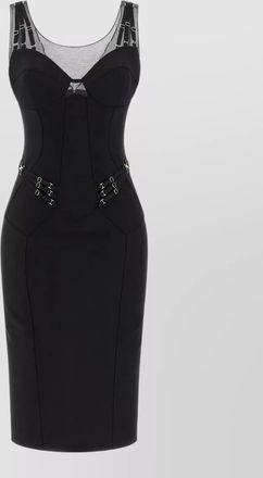 Elisabetta Franchi corset dress midi length mesh panel