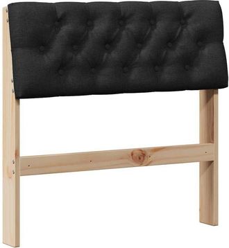 vidaXL Cabecero Tapizado Negro 75 Cm Madera De Pino Macizo Vidaxl