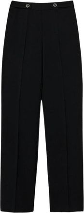 Twinset Pantaloni Straight Leg - Dames - Straight fit broeken - Zwart - L - Leer - Broeken