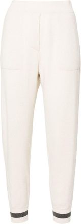 Brunello Cucinelli tapered knitted trousers - women - Cashmere - M - Neutrals