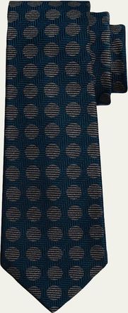 Kiton Mens Dots Silk Sevenfold Tie