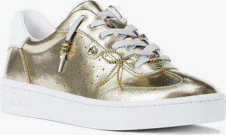 Michael Kors Scotty Embellished Metallic Leather Sneaker