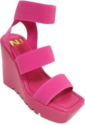 Ninety Union Paige Elastic Strap Wedge Sandal in Fuchsia at Nordstrom Rack, Size 6