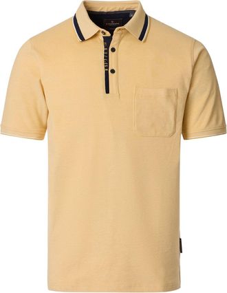 Casamoda gele polo met zwarte omlijning Casa Moda korte mouw