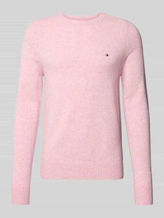 Tommy Hilfiger Regular Fit Strickpullover aus feinster Wolle in Rosa, Gr&ouml;&szlig;e XL