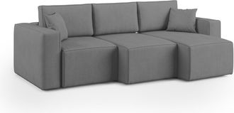 Divani.Store Morfeo Sof&aacute; Con Asiento Extra&iacute;ble En Tela Impermeable 245 Cm Gris