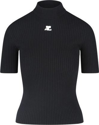 Courrèges Logo Ribbed Top