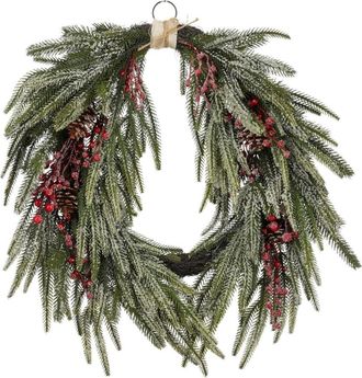 MiCa Decorations Corona decorativa verde h13xb50xl61cm