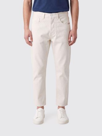Amish Jeans slim fit a gamba dritta in denim di cotone bianco