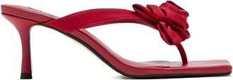 Senso Satijnen sandalen met roosdetail en hak - Rood