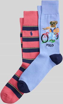 Ralph Lauren Socken mit Polo Bear-Print aus Baumwoll-Mix in Hellblau, Gr&ouml;&szlig;e 1SIZE