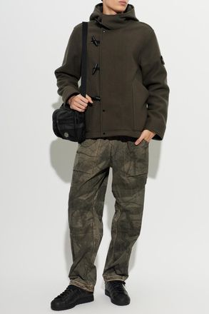 Stone Island Insulated Jacket With Hood, Mens, Green