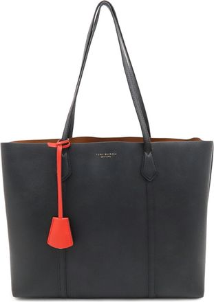 Tory Burch Black Red Color Leather Shoulder Bag Tote Bag (Pre-Owned)