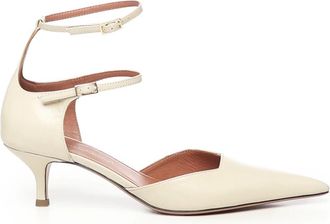Giuliano Galiano Witte leren hakken met verstelbare bandjes - Dames - Pumps - Wit - 37 1/2 EU - Leer - Schoenen