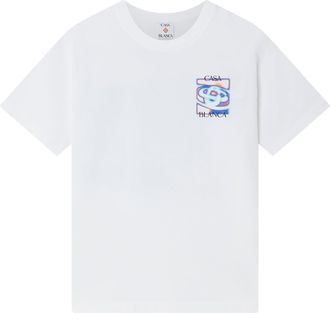 Casablanca Classic Short-Sleeve T-Shirt with Abstract Heat Map Graphics