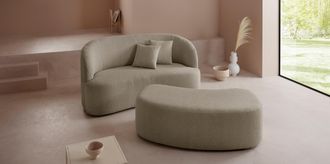 LeGer Home by Lena Gercke 2-Sitzer »Dilara« gerundete Rückenlehne und Front, in 3 Bezugsqualitäten