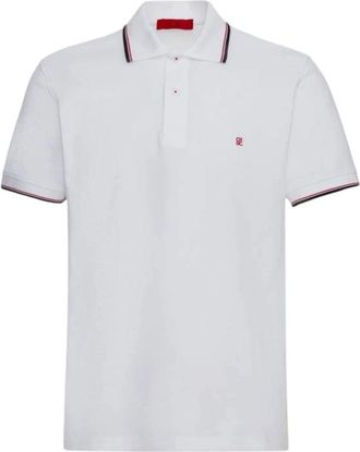 Carolina Herrera Wit Gestreept Poloshirt - Heren - Polos - Wit - M - Katoen - Tops