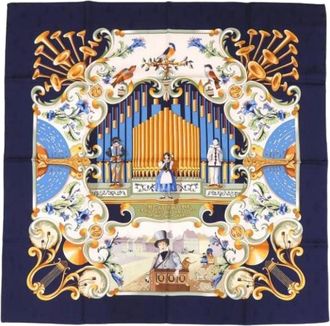 Herm&egrave;s Pre-owned Vintage Zijden Sjaal - Dames - Vintage Accessoires - Veelkleurig - ONE Size - Vintage