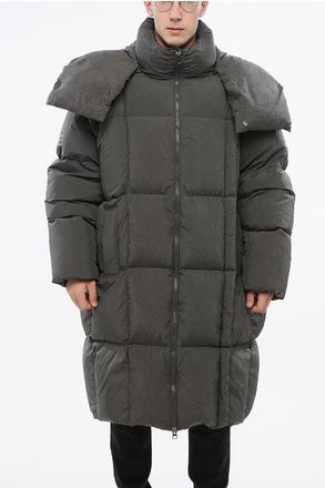 Maison Margiela MM6 Quilted Maxi Down Jacket with Removable Hood size L