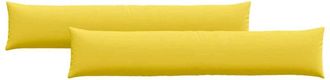 vidaXL Cojines De Sof&aacute; 2 Pcs Amarillo Claro 200 X 40 Cm Tela Vidaxl