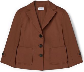 Motivi Blazer van katoenmix met driekwartmouwen - Dames - Blazers - Bruin - XS - Katoen - Jassen