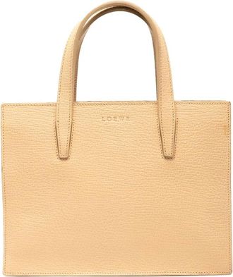 Loewe Pre-owned Tote Bags, female, Brown, Size: ONE SIZE Pre-owned Structured Leather Tote Bag