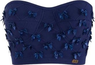 Elisabetta Franchi Blauwe Top met Stijlvol Ontwerp - Dames - Tops zonder mouwen - Blauw - M - Tops