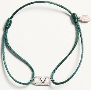 Valentino Garavani Bracciale VLogo Signature In Cotone Uomo ENGLISH GREEN UNI