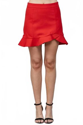 Fate Flounce Hem Mini Skirt In Red