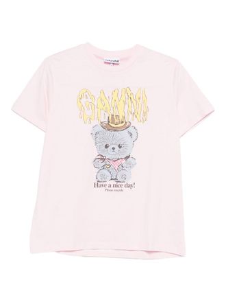 Ganni Cowboy Bear T-Shirt aus Bio-Baumwolle