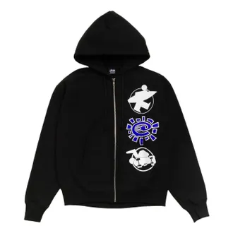 St&uuml;ssy x Always Do What You Should Do Stack Zip Hoodie Black 3974049-BLAC