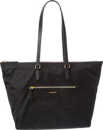 Burberry Nylon & Leather Tote